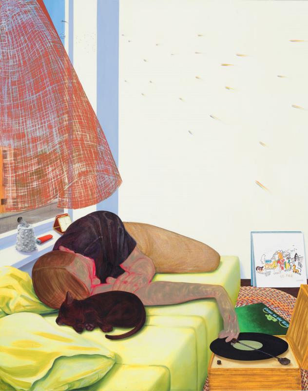 «بالقرب من الحافة» لنيكول ايزنمان (زيت على قماش ــ 82 × 65 إن ــ 2015)