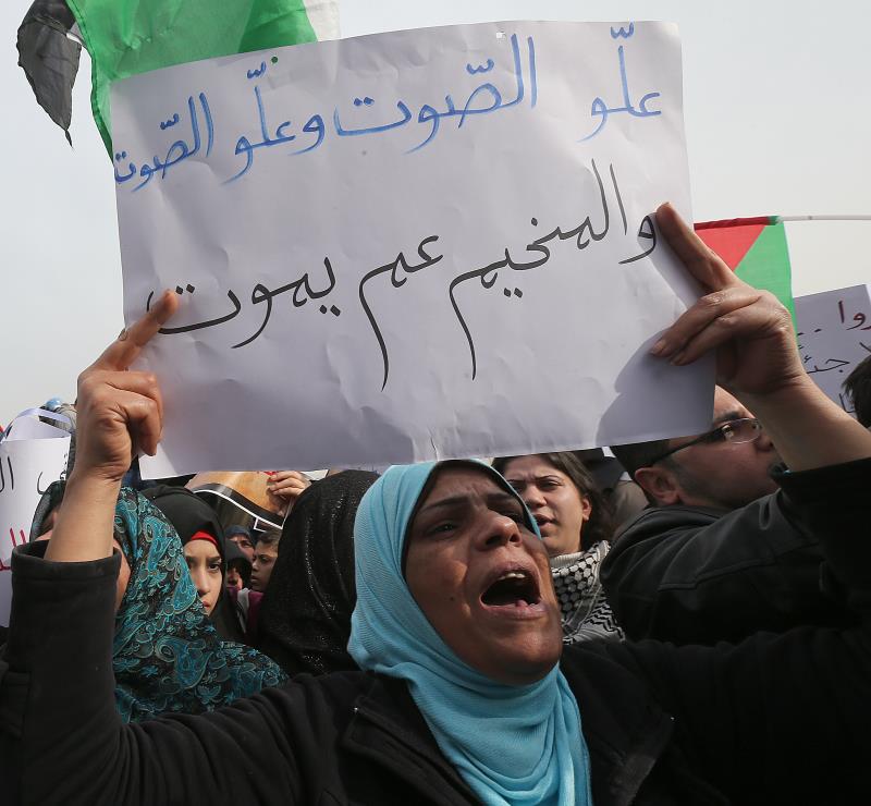 إعتصام اللاجئين الفلسطينيين أمام الأنروا