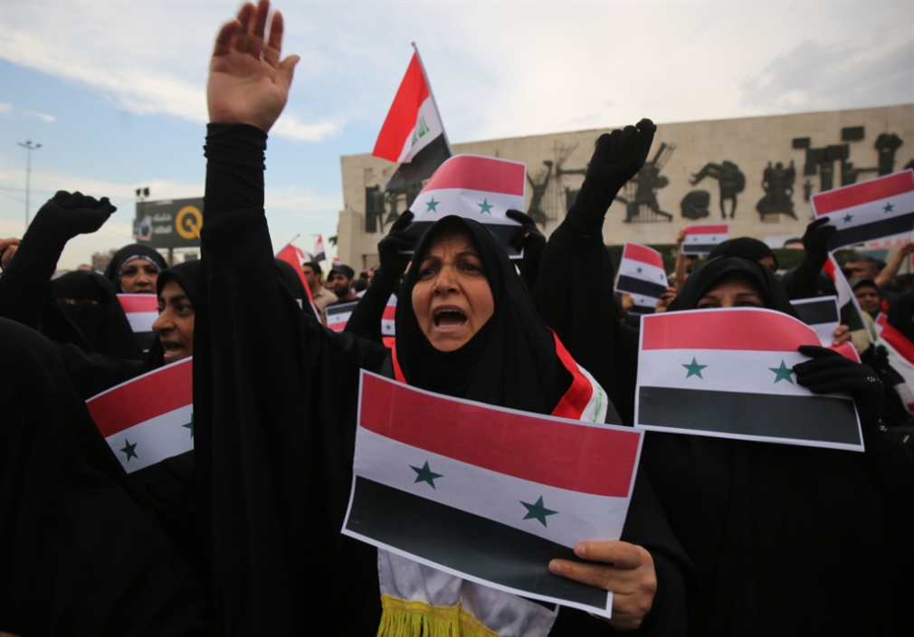 عراقيون يتظاهرون في بغداد رفضا للعدوان الثلاثي