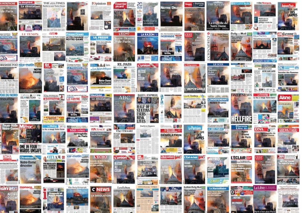 الصحافة العالمية توحدت صبيحة اليوم على حادثة «نوتردام»