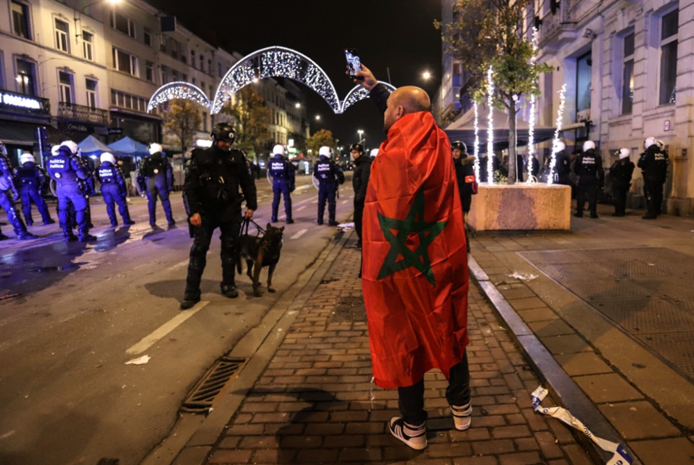 بروكسل: توقيف 18 شخصاً عقب فوز المغرب على كندا