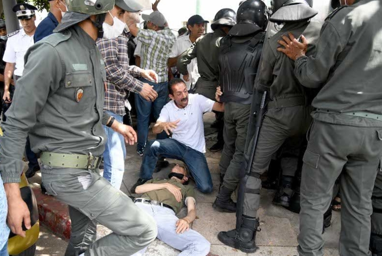 السلطات المغربية تقمع تظاهرة مُطالبة بعقد مؤتمر «النهج الديموقراطي»