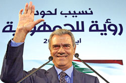 لحود بعد اعلانه ترشيحه (بلال جاويش)