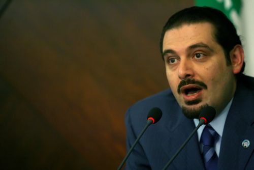 الحريري في مؤتمره الصحافي في السرايا (مروان طحطح)