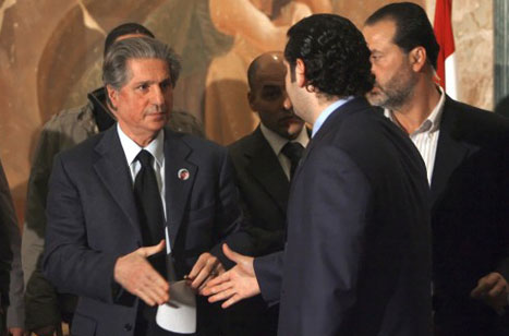الحريري والجميل خلال الاجتماع الأخير لقوى 14 آذار (مروان طحطح)