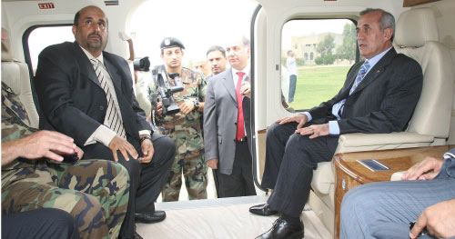 الرئيس سليمان في الطائرة ــ الهدية من أمير قطر (دالاتي ونهرا)