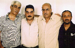 من اليمين: مروان البرغوثي، عبد الرحيم ملوح، سمير القنطار، وأحمد سعدات داخل سجن هداريم في تموز 2007 (خاص الأخبار)