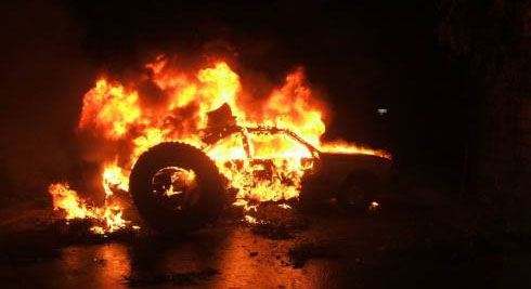 حرق سيارة في عاليه مع طلوع الفجر