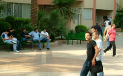 طلاب داخل الحرم الجامعي