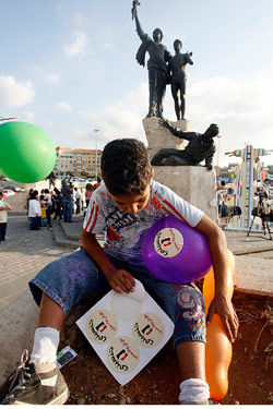 طفل في أحد نشاطات حمله جنسيتي وسط بيروت (أرشيف ــ مروان طحطح)