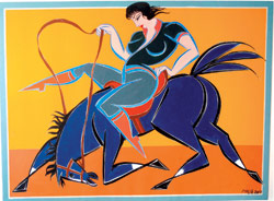 «الحصان الأزرق» (أكريليك على قماش ــــ 142*190 سنتم ــــ 2007)