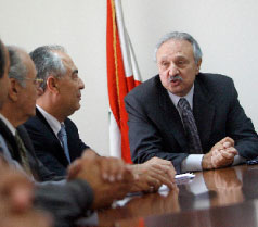 الصفدي يتحدث خلال إجتماع أمس (مروان طحطح)