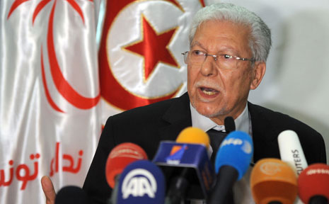 الأمين العام لحركة «نداء تونس» الطيب البكوش (أ ف ب)