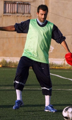 لاعب المبرة موسى حجيج خلال التمرين