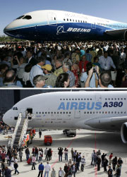 المنافسة في أوجها بين «Boeing» و«Airbus» (ب. لوكس، ت. وارن ــ أ ب)