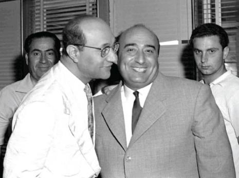 مع عبد الوهاب خلال زيارة الأخير لبيروت عام 1960