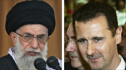الرئيس السوري بشار الأسد ومرشد الجمهورية الاسلامية الايرانية