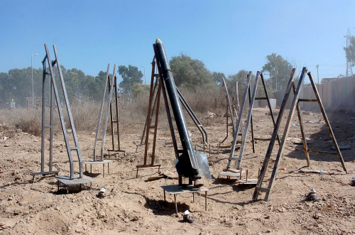صاروخ “قسّام” جاهز للإطلاق في غزّة (أرشيف - أ ف ب)