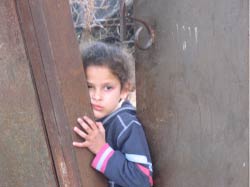 فلسطينيّة تسترق نظرة من أحد منازل الرملة (الأخبار)