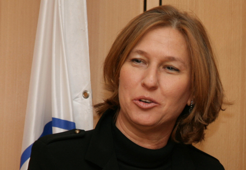 ليفني بعد اجتماعها برئيس البرلمان الايطالي في الثامن من الشهر الجاري في القدس المحتلّة (جالي تيبون - أ ف ب)