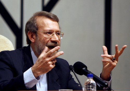 علي لاريجاني خلال مؤتمر صحافي في طهران الشهر الماضي (عابدين طاهركيناري ــ إي بي أي)