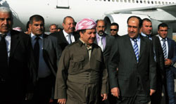 البرزاني يلتقي أردوغان وداوود أوغلو في أنقرة اليوم (رويترز)