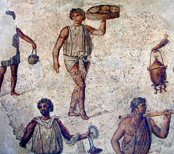 لوحة موزاييك لعمّال رومان