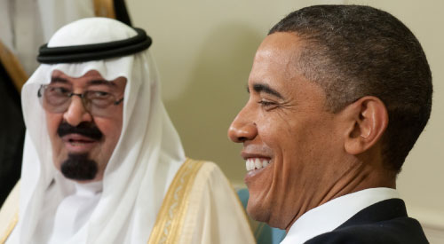 أوباما والملك عبد الله في البيت الأبيض أمس (أ ف ب ــ سول لويب)