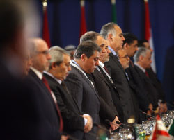 خلال جلسة وزراء المال العرب أمس (أ ف ب)