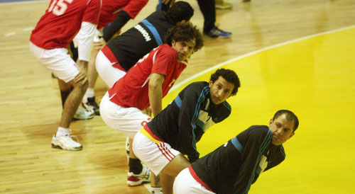 لاعبو المنتخب اللبناني خلال حصة تمرينية (بلال جاويش)