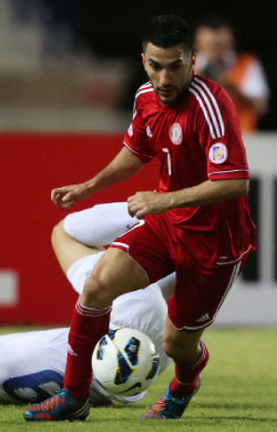 سجل حسن معتوق هدف لبنان الوحيد من «بنالتي» (أرشيف)  