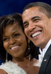 الرئيس أوباما وزوجته ميشال (أ ف ب)