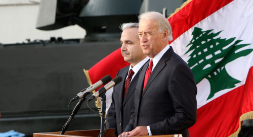 نائب الرئيس الأميركي جو بايدن في بيروت (أرشيف ــ رويترز)