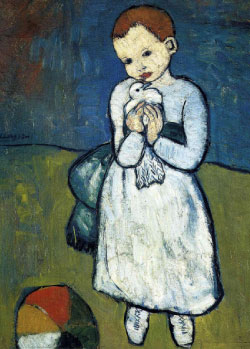 «الطفل والحمامة» (زيت على كانفاس، 73×54، 1901)