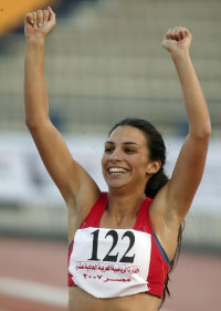بطلة العرب في سباقي المئة والمئتي متر غريتا تسلاكيان (أرشيف ـ هيثم الموسوي)